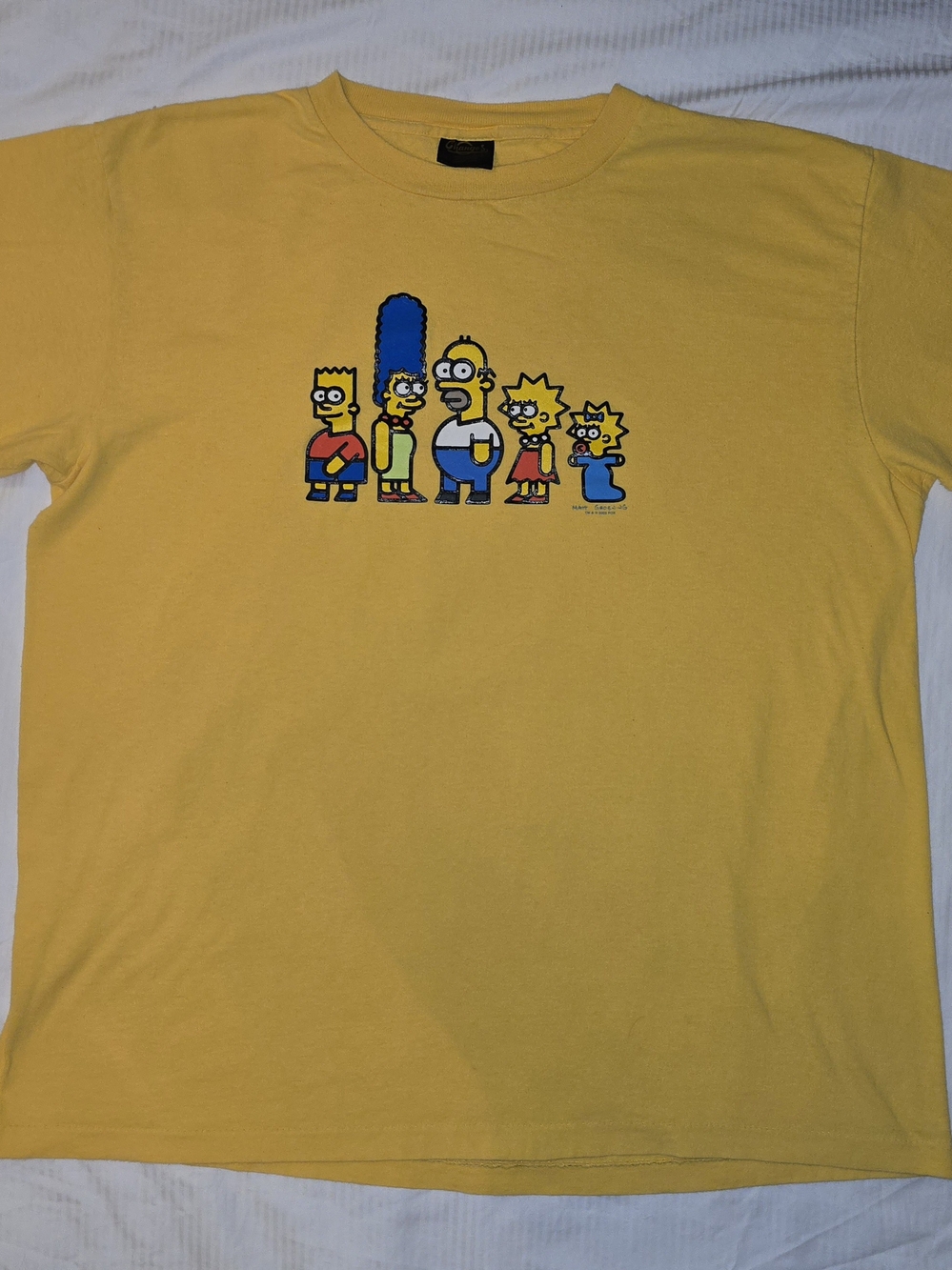 Vintage Collectible Y2K 2002 Yellow Simpsons Family Graphic Short Sleeve Tee